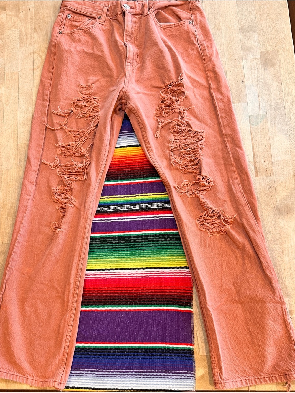 Aeropostale Coral-Rose Distressed Boyfriend Jeans